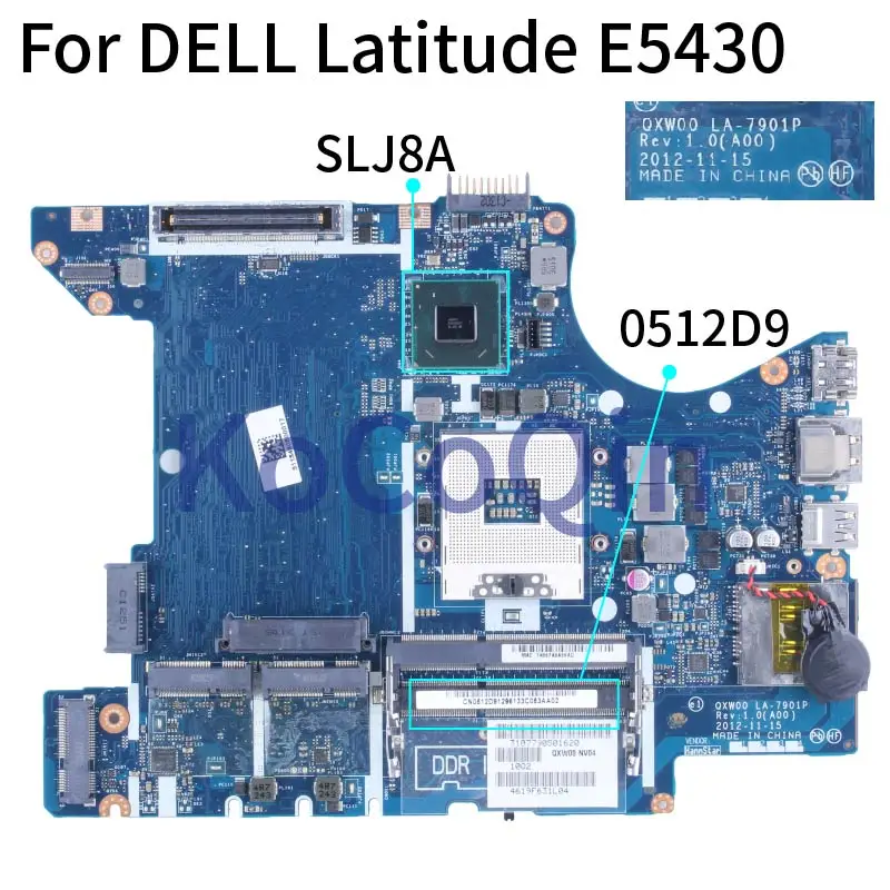 para Dell Latitude E5430 Computador Portátil Mainboard 0512d9 La7901p Slj8a Ddr3 Placa-mãe - Imagem 2