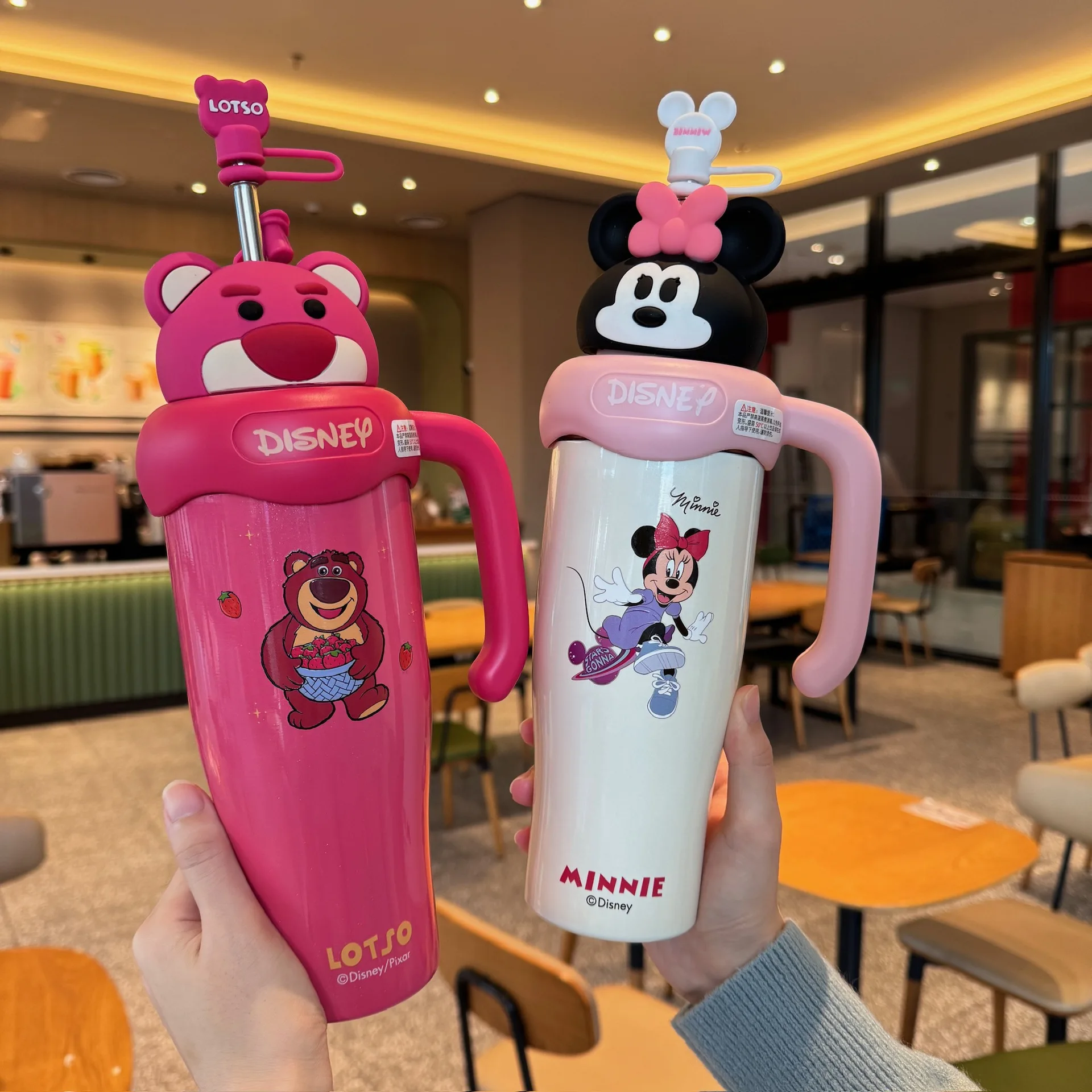 Disney Cartoon Thermos Cup with Mickey and Lotso 800ml Stainless Steel 