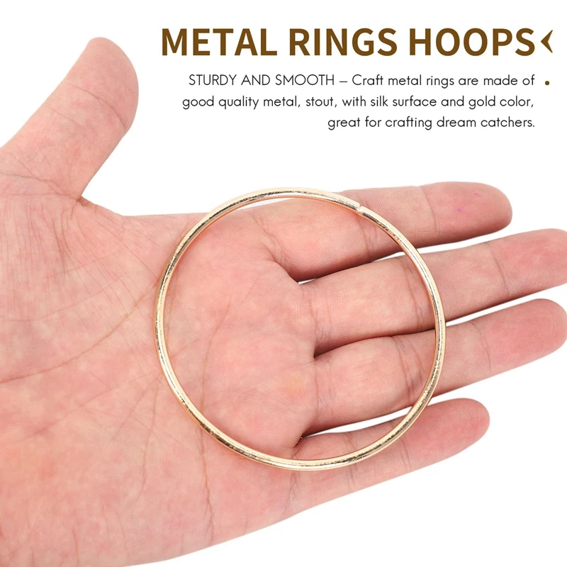 10 Pack 3 Inch Gold Dream Catcher Metal Rings Hoops Macrame Ring For Dreamcatchers And Crafts 5