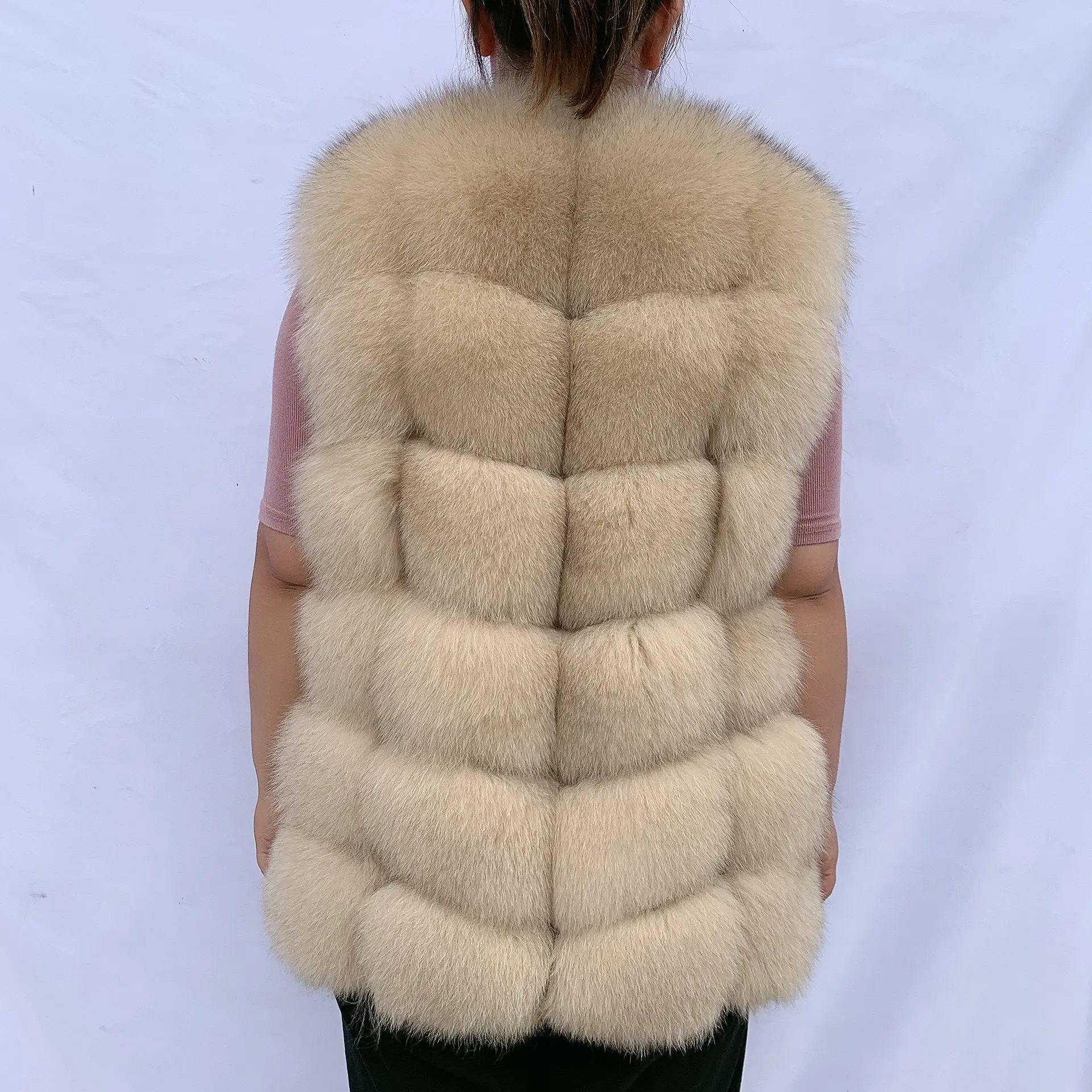 Women winter fur coat luxury real fox vest  fluffy coat gilet cropped fur jacket fur waistcoat natural fur fox fur body warmer