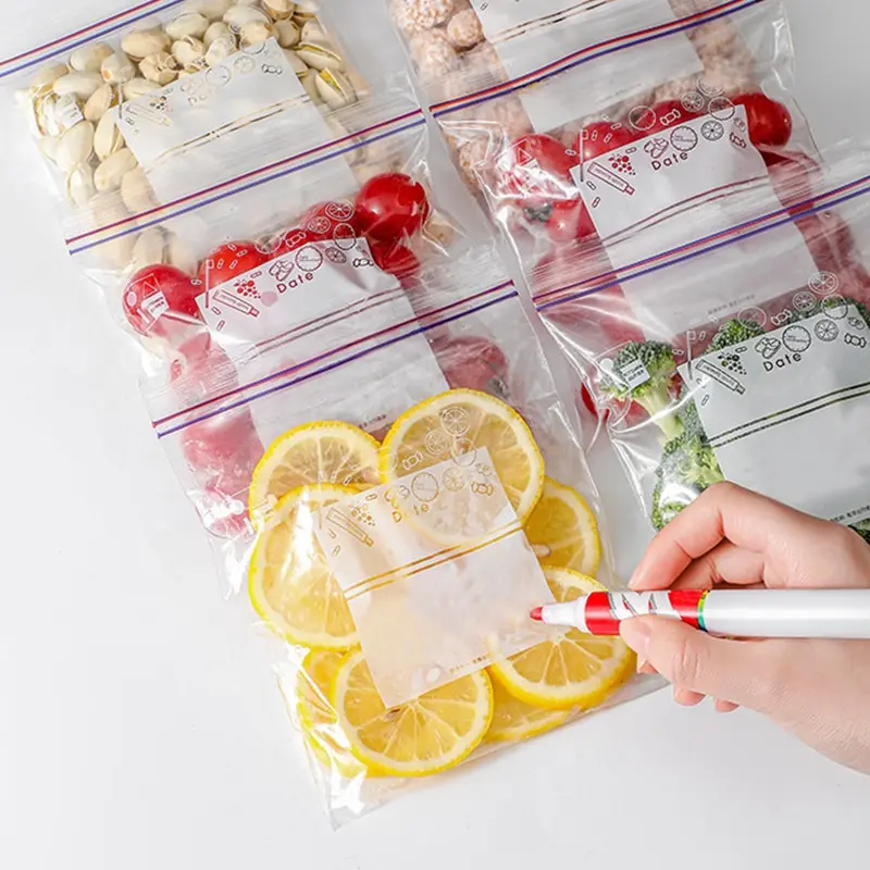 Fresh Keeping Bags 40pcs Food Preservation Bags Home Travel Transparent Sealing Ziplock Storage Bag Dividing Bags For Fruit Vegetables Meat