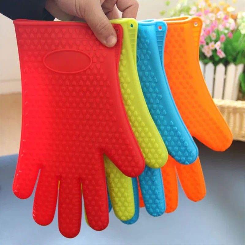 1 Hand Bake Silicone Gloves Microwave Oven Baking Gloves Kitchen Anti-scald Anti-slip Silicone Holder Mitt Kitchen BBQ Oven Pot,silicone oven mitts,kitchen gloves,silicone oven gloves
