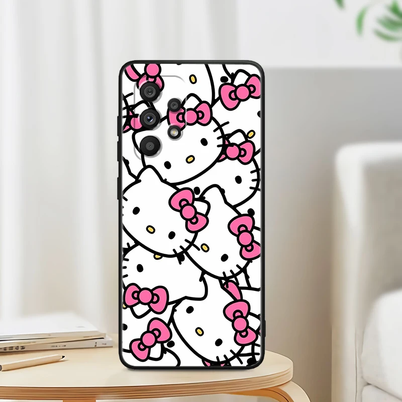 thumbnail image 1 of Anime Hello Kitty Sanrio para Samsung Note 20 10 Ultra Plus A31 A8 A14 j6 A12 A5 A70 A7 A34 A20 A04 A24 5G, funda de teléfono negra, 1 of 5