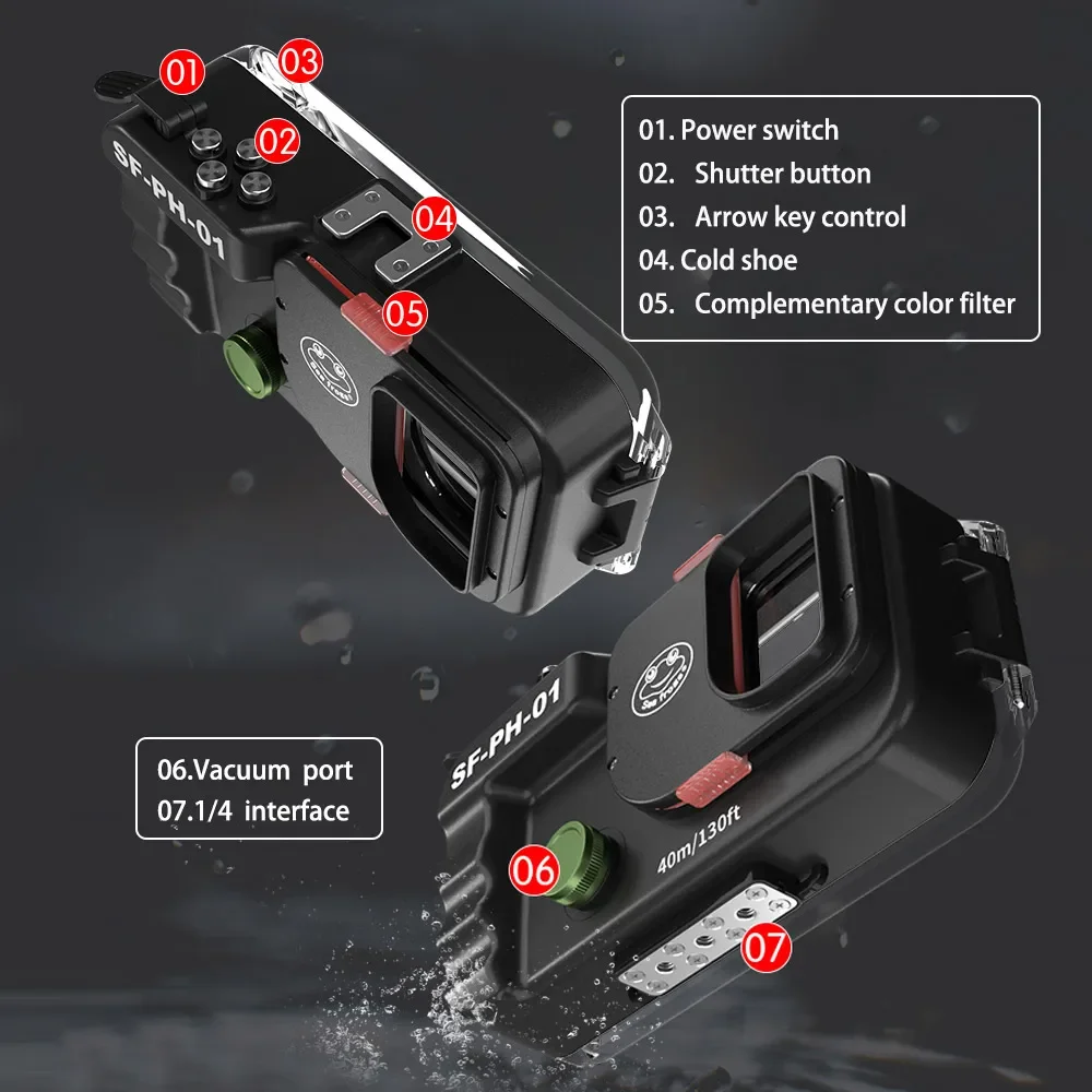 40M Diving Snorkeling Underwater Waterproof Case for Samsung S25 S24 S23 Ultra Operated Underwater Photo Video Cover For iPhone