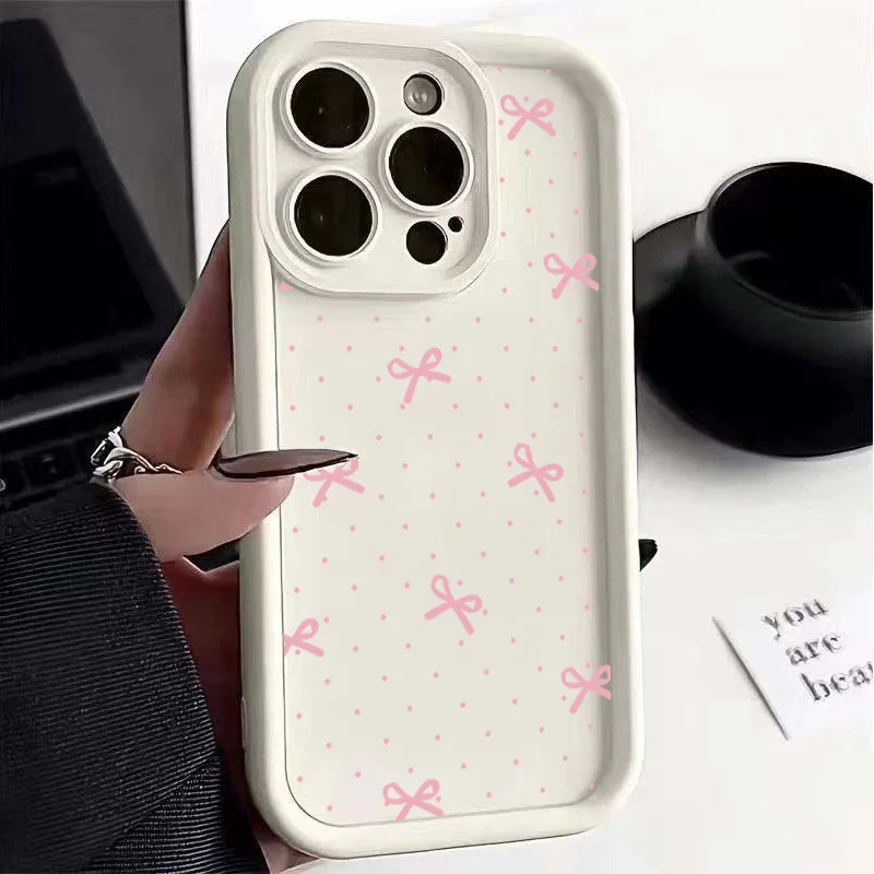 Cartoon Pink Bowknot Soft Case - Cute and Stylish Protective Cover