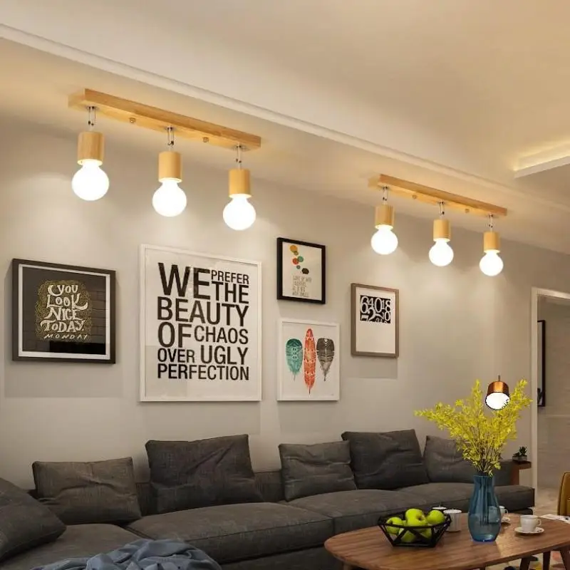 Elegant Wooden Rotating LED Ceiling Spotlight