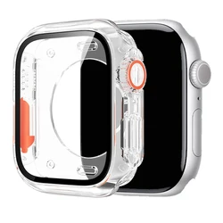 Premium Hard PC Case with Tempered Glass Screen Protector for 46mm series 10 (Transparent)