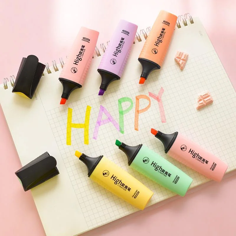 Macaron color marker highlighter pen Mild colors highlight spot liner  Stationery Office accessories School supplies - AliExpress