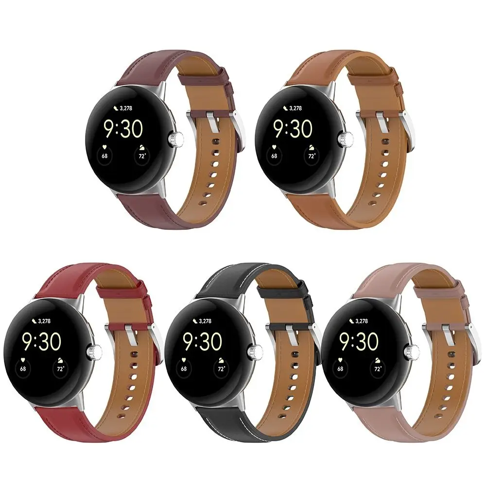 

Leather Leather Watch Strap New Replacement Accessories Bracelet Wristband Soft Watchband for Google Pixel Watch 2/1 Smart Watch
