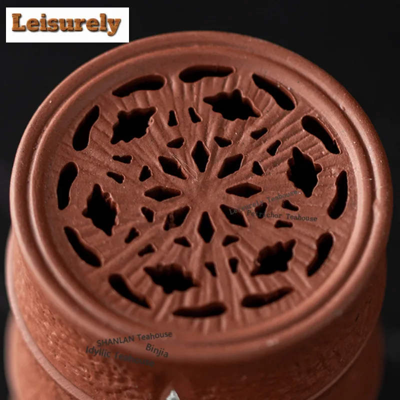 Purple Clay Bamboo Knot Incense Holder Mist Smoking Steamers Incense Burners Aromatherapy Censer Home Accessories Ornaments Gift