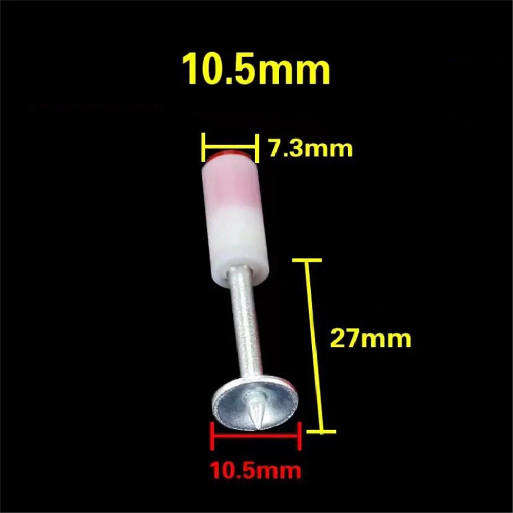 100PCS Steel Nails Round for Steel Nail Gun 10.5mm 16mm 20mm 25mm Pneumatic Nailing Gun Wall Fastening Tool Nailer Special Nails 6