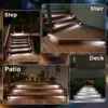 LED Solar Step Lamp Path Stair Outdoor Garden Lights Waterproof Balcony Light Decoration for Front Door Patio Stair Fence Light 6