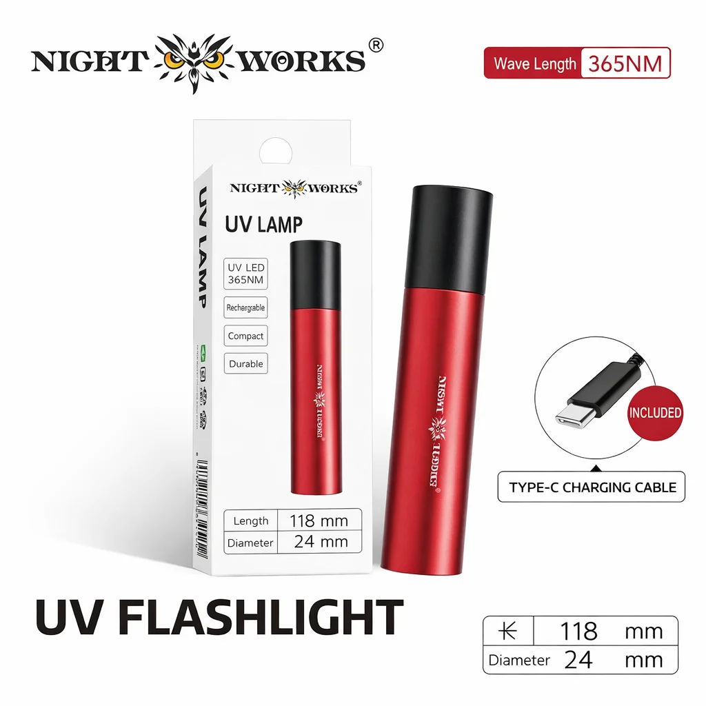NightWorks NUV-01 자외선/UV 경화등 레진/형광 페인트 조립 모델 취미 도구용