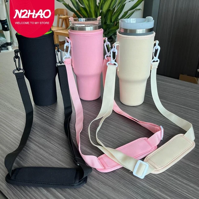 Orchidtent 40oz Neoprene Water Bottle Carrier Bag Pouch Cover, Insulated Water Bottle Holder Adjustable Padded Shoulder Strap - Great for Stainless