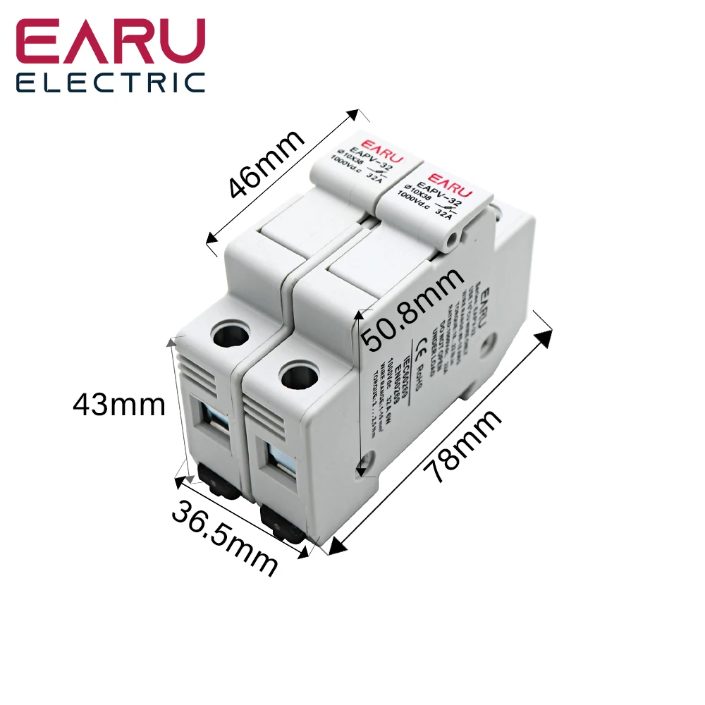 3P Din Schiene Solar PV DC Sicherung Halter mit Anzeige Licht