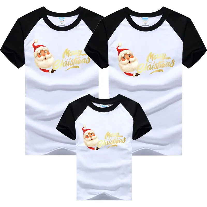 thumbnail image 4 of Feliz Navidad Papá Noel Padre Madre Familia Ropa a juego Algodón Hija Hijo Camisetas Tops Camisetas Pareja, 4 of 5