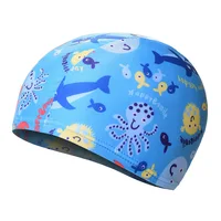 Swimming Cap for Children Elastic Fabric Cute Cartoon for Long Hair Lovely Kids Protect Ears Swim Pool Hat for Boys Girls Swim 2
