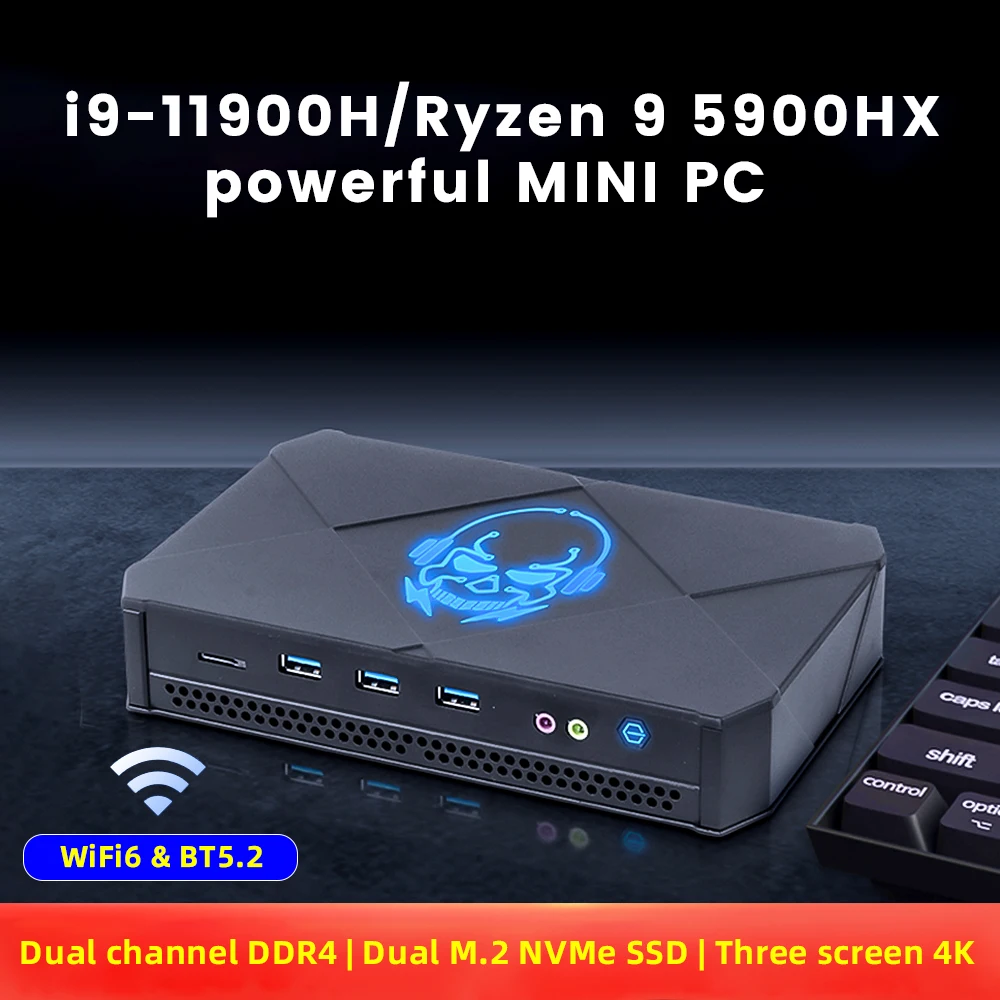 Mini Gaming PC Intel Core i9-11900H， ACEMAGIC 16GB RAM RGB Mini