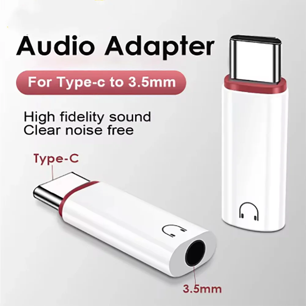 1pcs/2pcs USB C To 3.5mm Jack Earphone Adapter USB C Audio Converter for iPhone 15 Samsung Type-C To 3.5mm Headphone Connector
