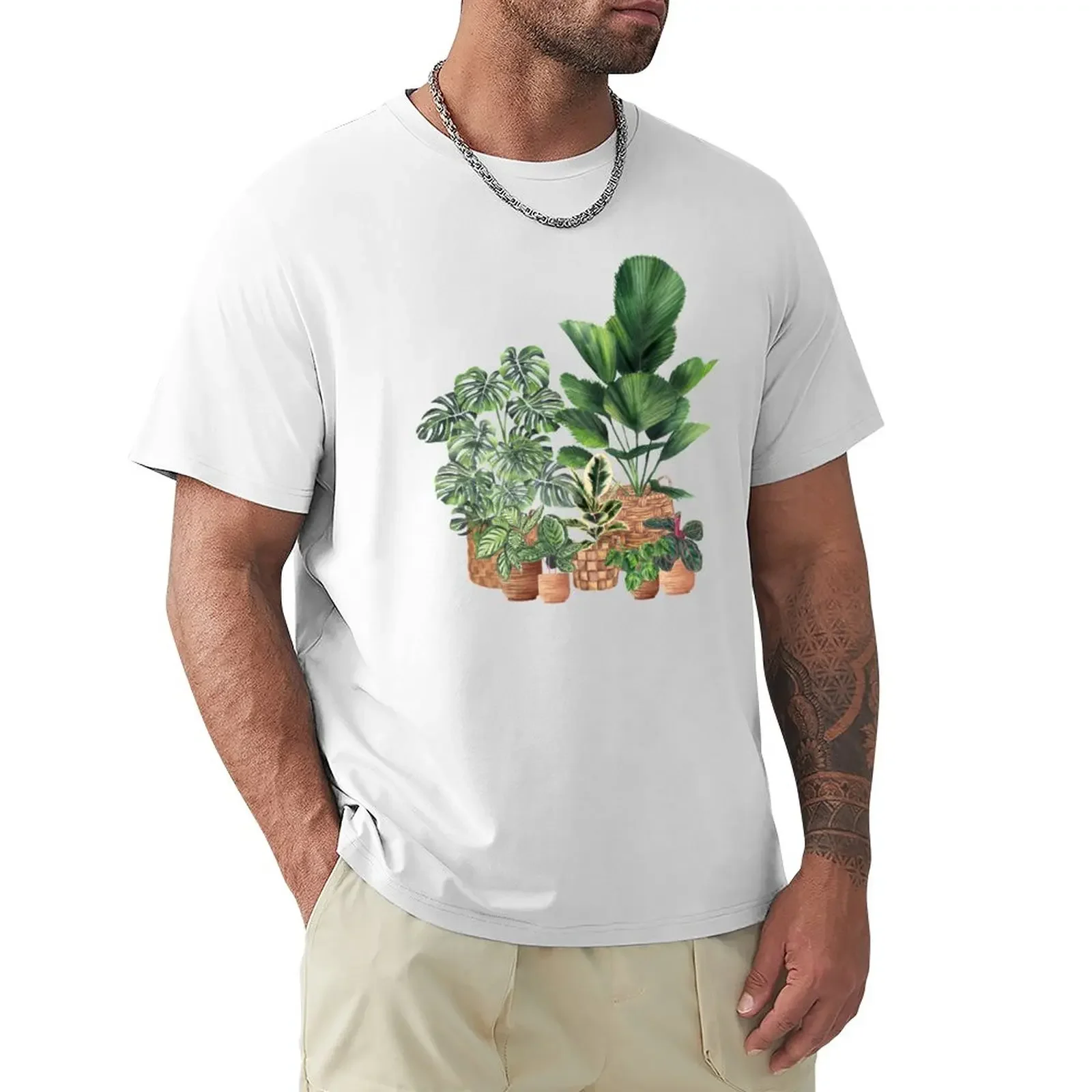 

House Plants Illustration 8 T-Shirt plain aesthetic clothes quick drying mens t shirt