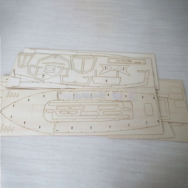 Inland River Tugboat Wooden Kit Small Wooden Boat Handmade Assembly Boat Model Toy 5