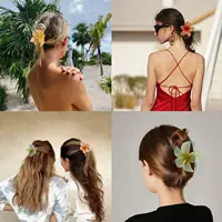 2024 New Vacation Egg Flower Hair Clips Hawaii Beach Claws Bohemian Hairpin for Girls - Image 3
