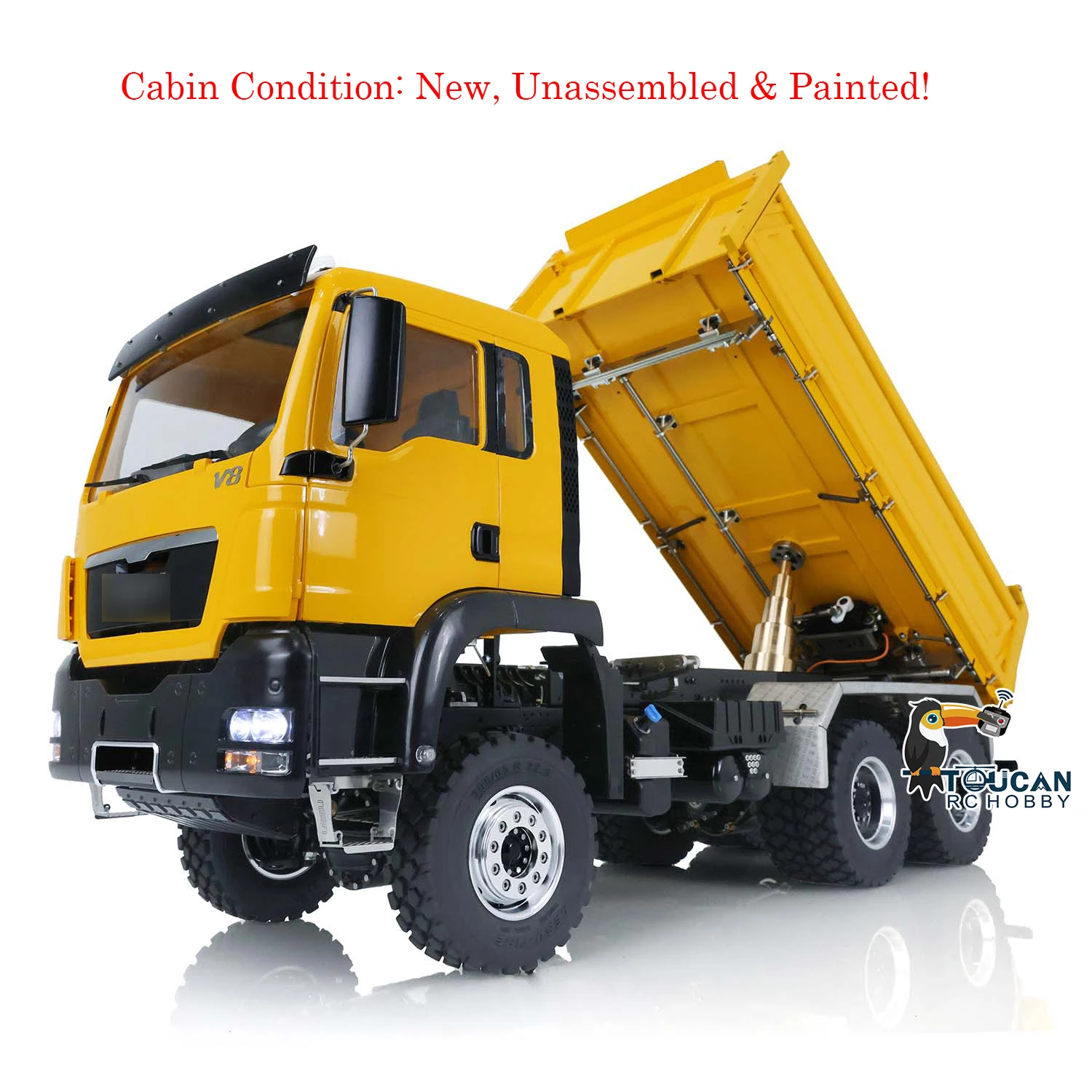 Lesu 1/14 6*6 Man Tgs 3-Way Radiocomando Dumper Verniciato Veicoli Idraulici Luci Suono Thzh1321-Smt1