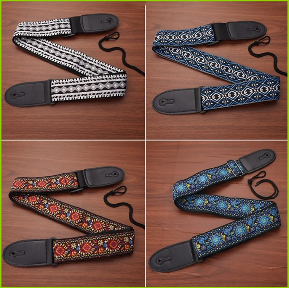 Vintage Ethnic Style Embroidered Adjustable Guitar Strap