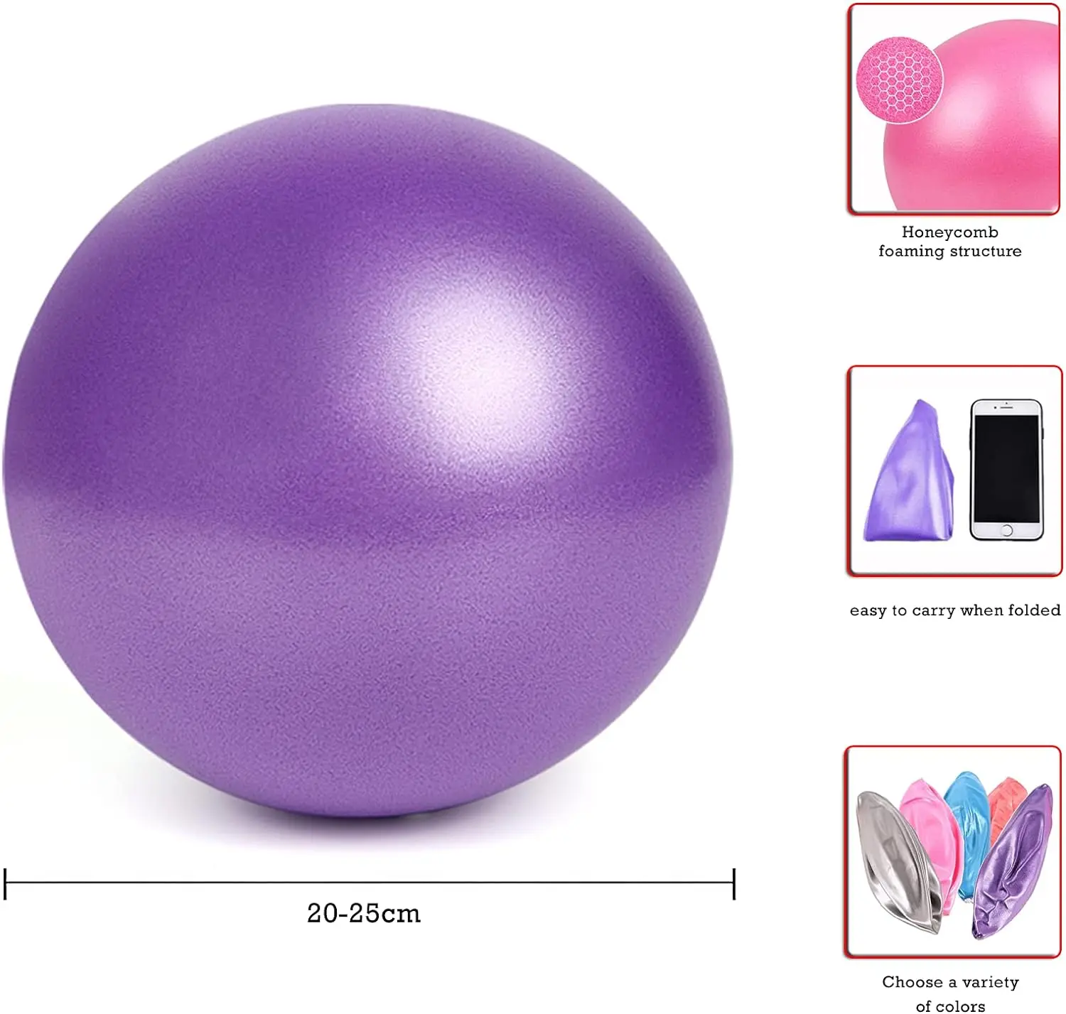 25cm Pilates Ball Explosion proof Yoga Core Ball Indoor Balance Fitness Pilates Yoga Fitness Equipment yoga ball