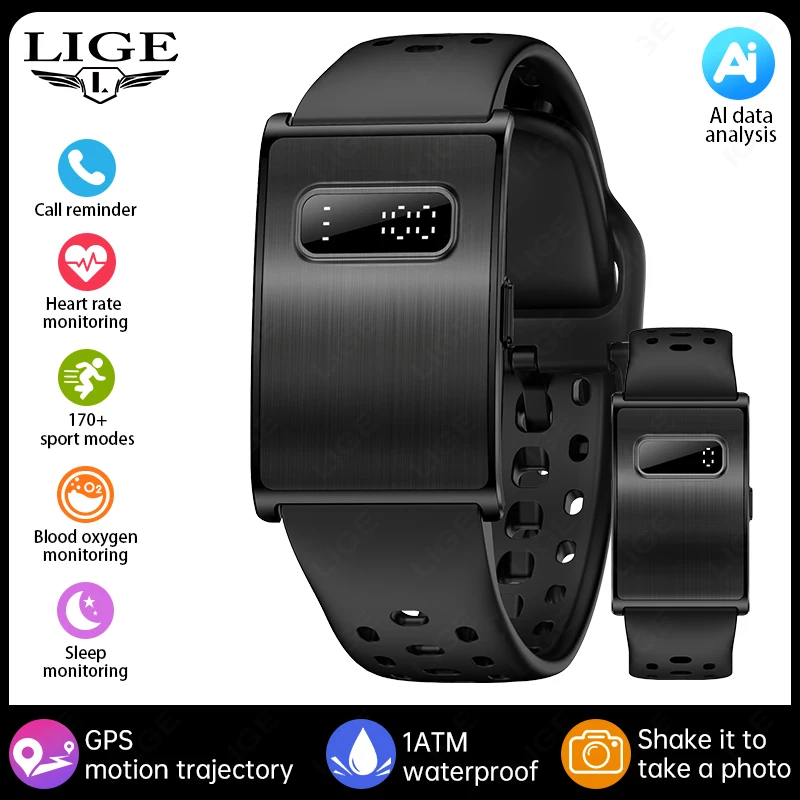 LIGE 2026 Nieuwe herenpolsband met digitaal scherm, hartslagmeter en zuurstofverzadigingsmeter, sport- en fitnesssmartwatch voor heren_voghion.com