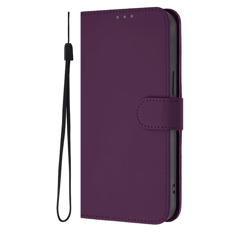 Candy Color Flip Stand Leather Phone Case - Universal Fit