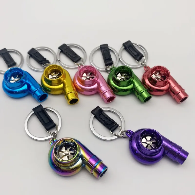 

Hot Sale Turbo Keychain For Car JDM Style Sleeve Bearing Spinning Auto Part Turbine Turbocharger Key Chain Ring