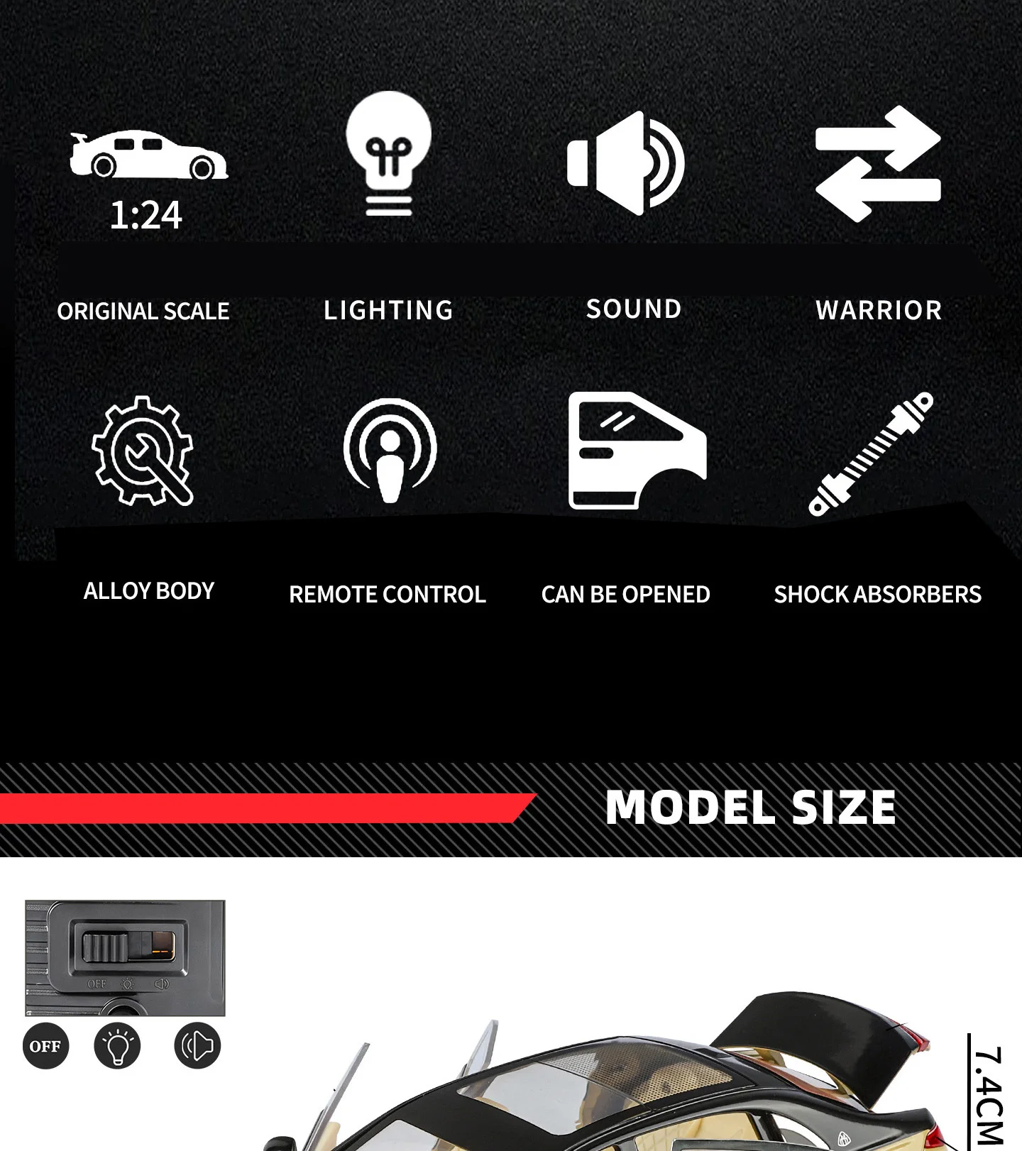1:24 Maybach S680 Schlüsselgesteuertes Modellauto aus Legierung, Spielzeugauto aus Metallguss mit Sound und Licht, Rückziehauto für Kinder – Detail 4