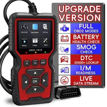 Strumento diagnostico scanner OBD2, controllo lettore di codici motore con ripristino, controllo smog, codice chiaro, dati dal vivo, strumento di scansione lettori di codici auto