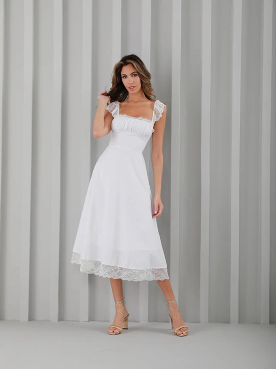 

Женское платье с открытыми плечами HEZIOWYUN, элегантное винтажное облегающее платье с квадратным вырезом, юбка с кружевной отделкой, Клубная одежда на лето