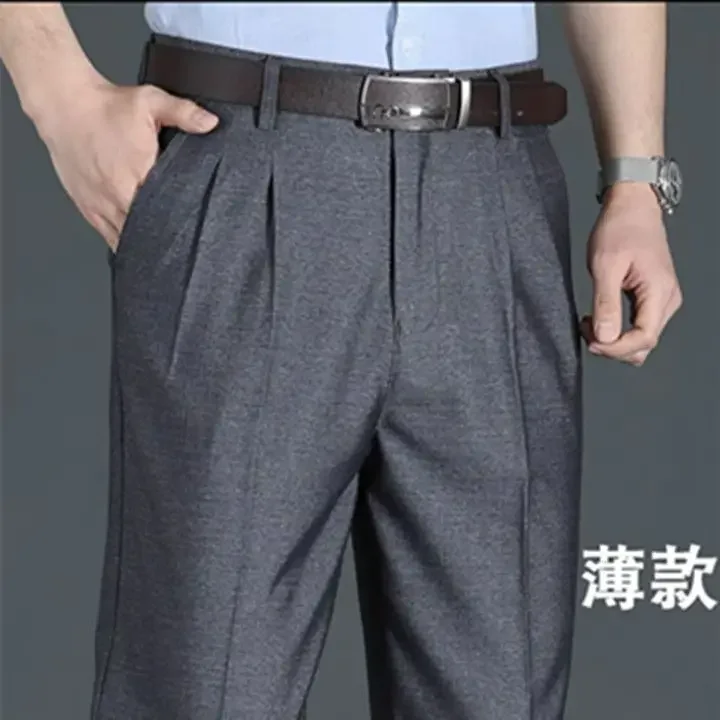 Men's Casual Suit Pants Autumn Thick Cotton Classic Business Fashion Stretch Trousers Male Brand Clothes High Waist A147 4