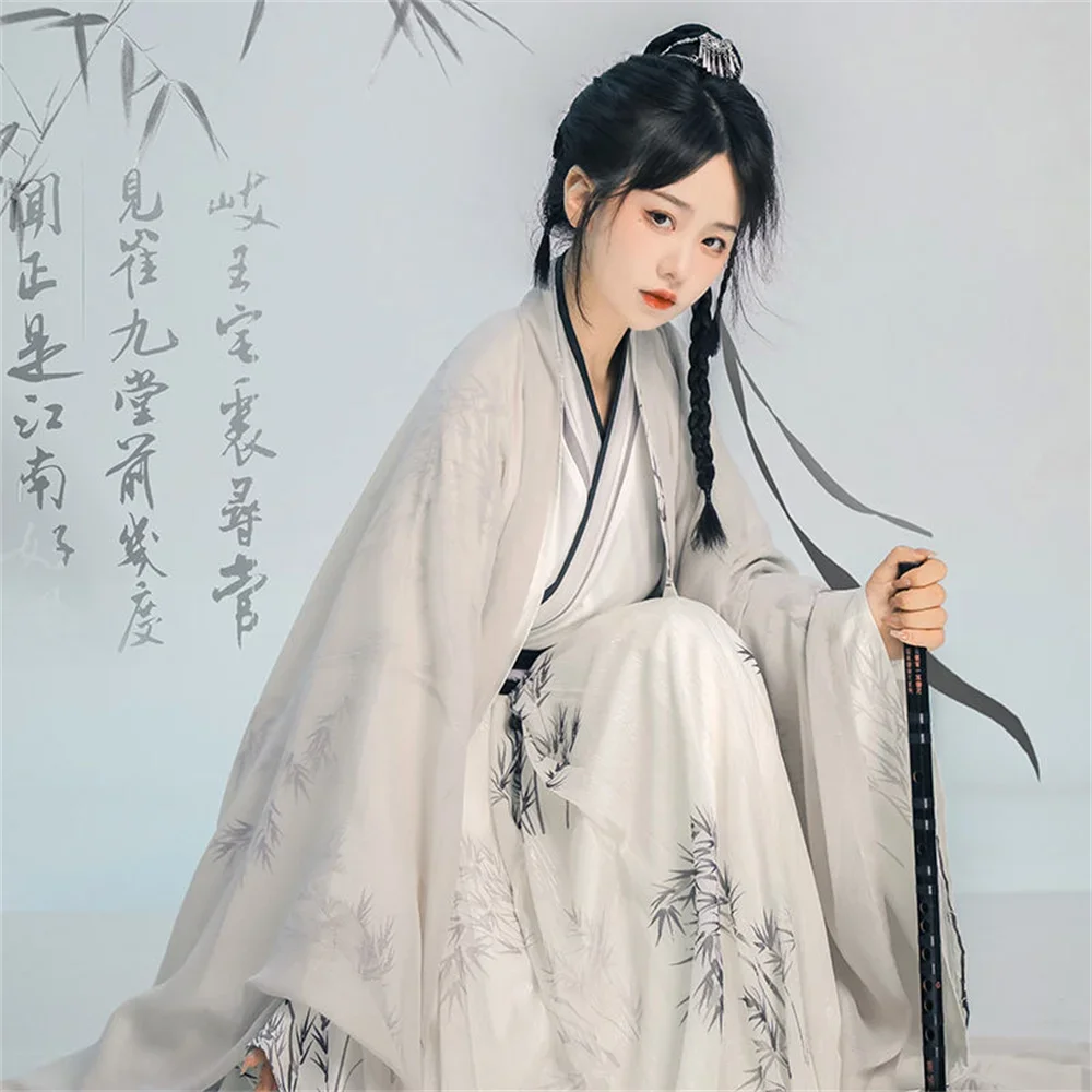 

Оригинальная женская одежда династии Song Hanfu с длинным рукавом и воротником с полной талией, старинная Китайская традиционная одежда, Женский комплект из 3 предметов