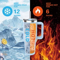 30OZ 40OZ Stainless Steel Tumbler Double Layer Vacuum Keep Cold Cup Insulated Mug with Handle Straw Portable Car Travel Cup 4