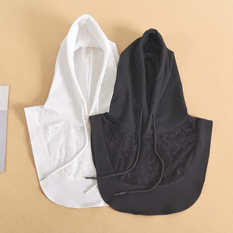 

Vintage Fake Collars Hooded for Women Shirt Detachable Collar Unisex False Collar Hooded Sweater Collars Decorative