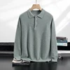 Autumn And Winter New 100% Cashmere Sweater POLO Collar Solid Color Casual Versatile Temperament Fashionable Sweater For Men 1