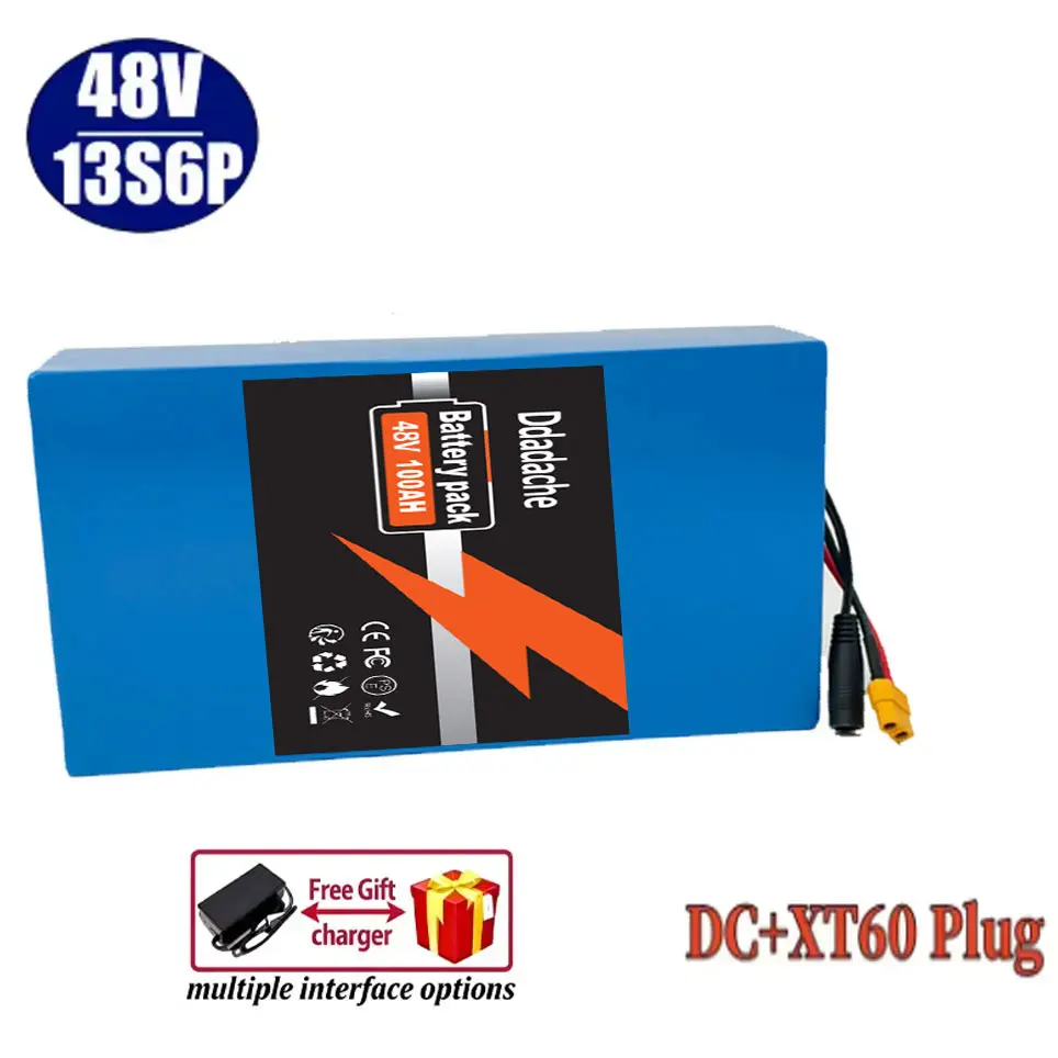 48V 100ah 13s6p Lithium-Ionen-Akku 48V 100000mAh 2000W Akku für Elektrofahrzeuge, Roller und Fahrräder, integriertes 50A BMS+Ladegerät – Detail 6