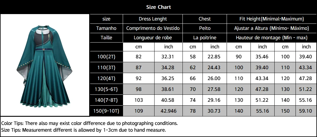 Disney Frozen Anna Princess Costume Girl Cosplay Outfit Snow Queen Princess Dress Up Winter Birthday Party Outfit Dresses S5d4832c3f39a4a4285cbf6b62fa8c774z