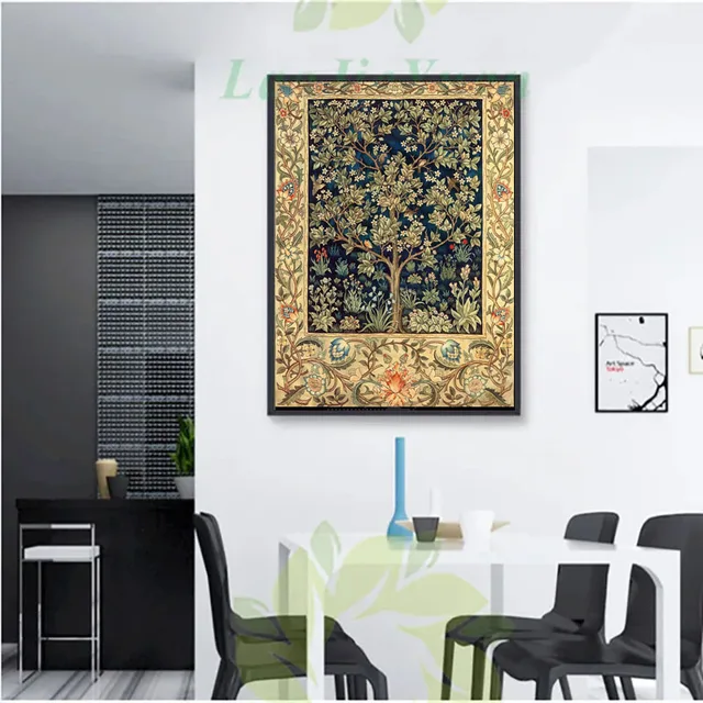 Analyste de point de croix pour la décoration de la maison, toile imprimée, feuille grossière, arbre, réplique, bricolage, art, peinture, ensemble de broderie, cadeau fait main 2