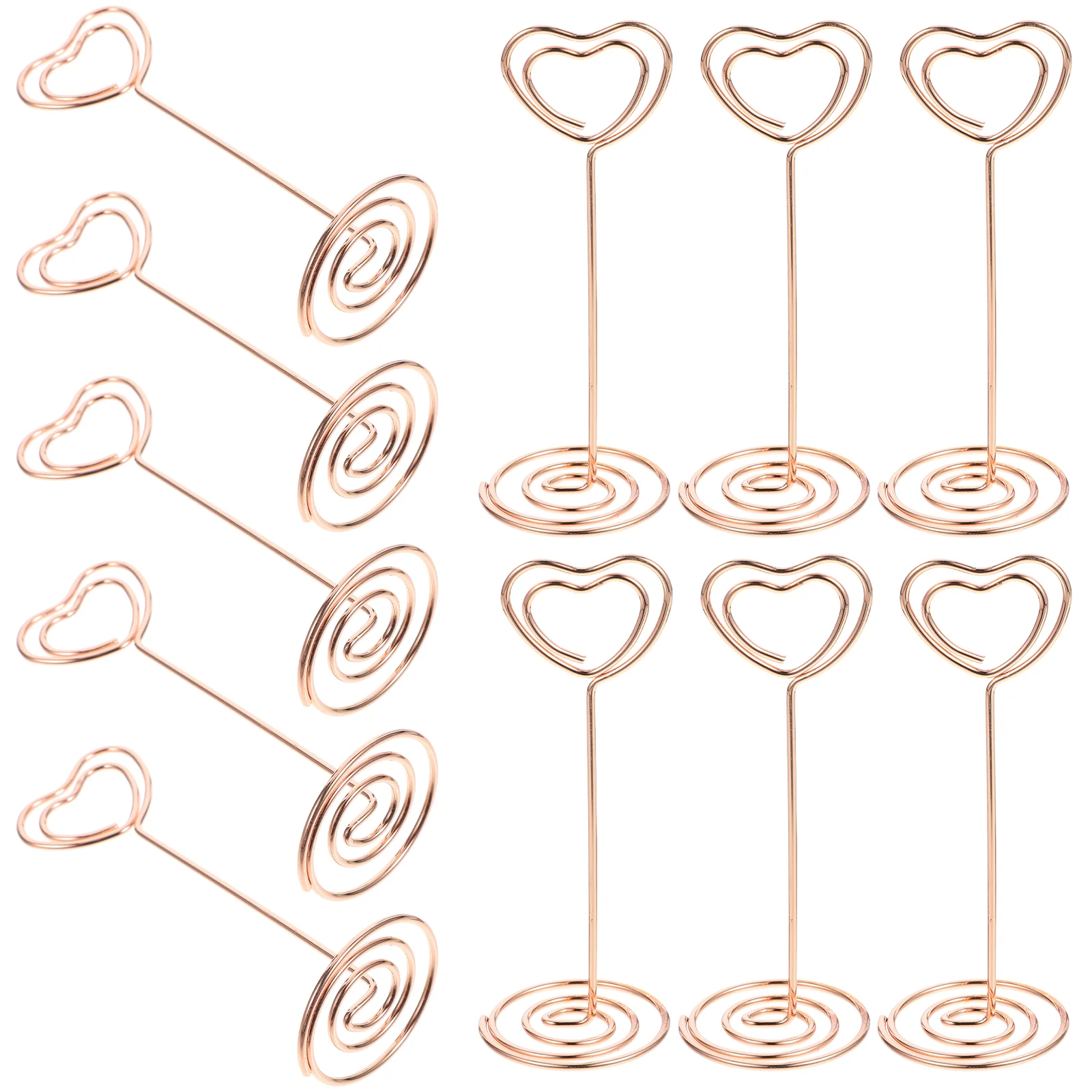 

24PCS Heart Shape Photo Holder Stands Table Number Holders Paper Menu Clips for Wedding Banquet Party (Rose Gold)