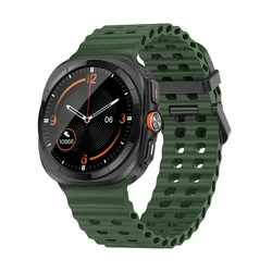 Premium Marine Band Silicone Sports Strap for Watch Ultra - Stylish and Durable Watchband Accessory (Black - Army Green)