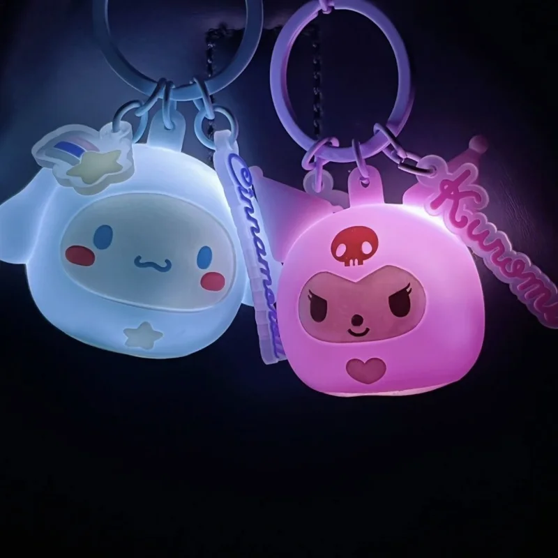 

Sanrio Cinnamoroll Kuromi Mymelody Figures Luminous Pendant 20th Anniversary Prayer Doll Keychain Model Toy Decoration Kid Gifts
