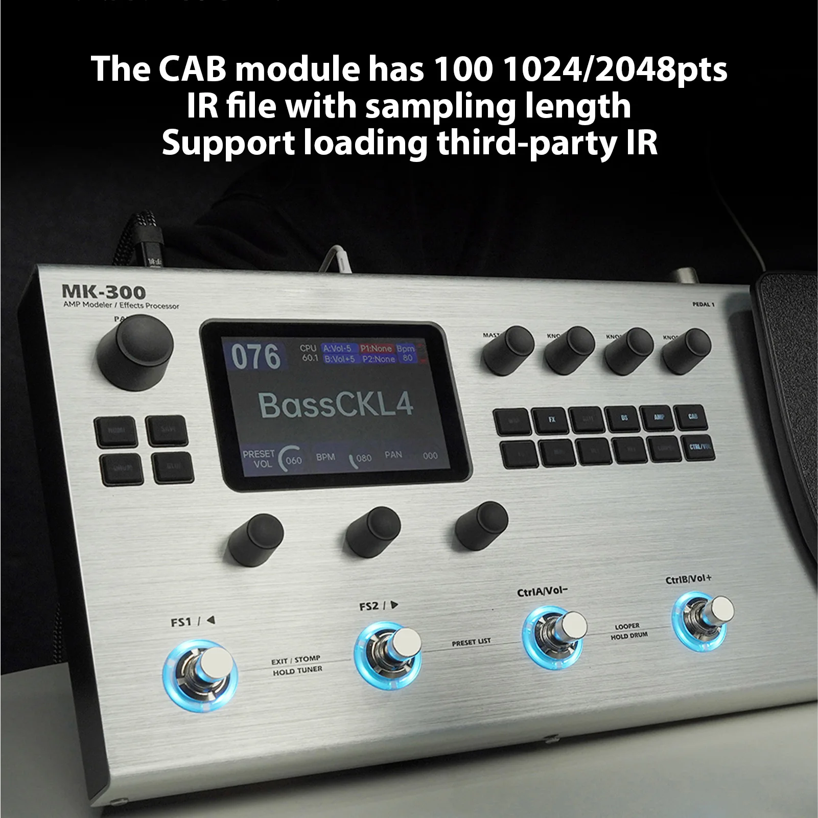 M-VAVE Guitar Effects Processor 120 AMP Models Drum Machine Loop MIDI Interface Re-Amp Portable Guitar Multi-Effects Processor guitar effect pedal,guitar effects pedal