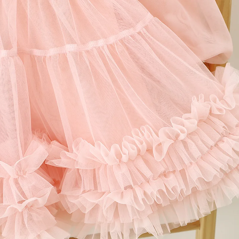 Baby Girl Princess Tutu Dress Infant Toddler Butterfly Puff Sleeve Child Tulle Vestido Pageant Party Birthday Baby Clothes L342