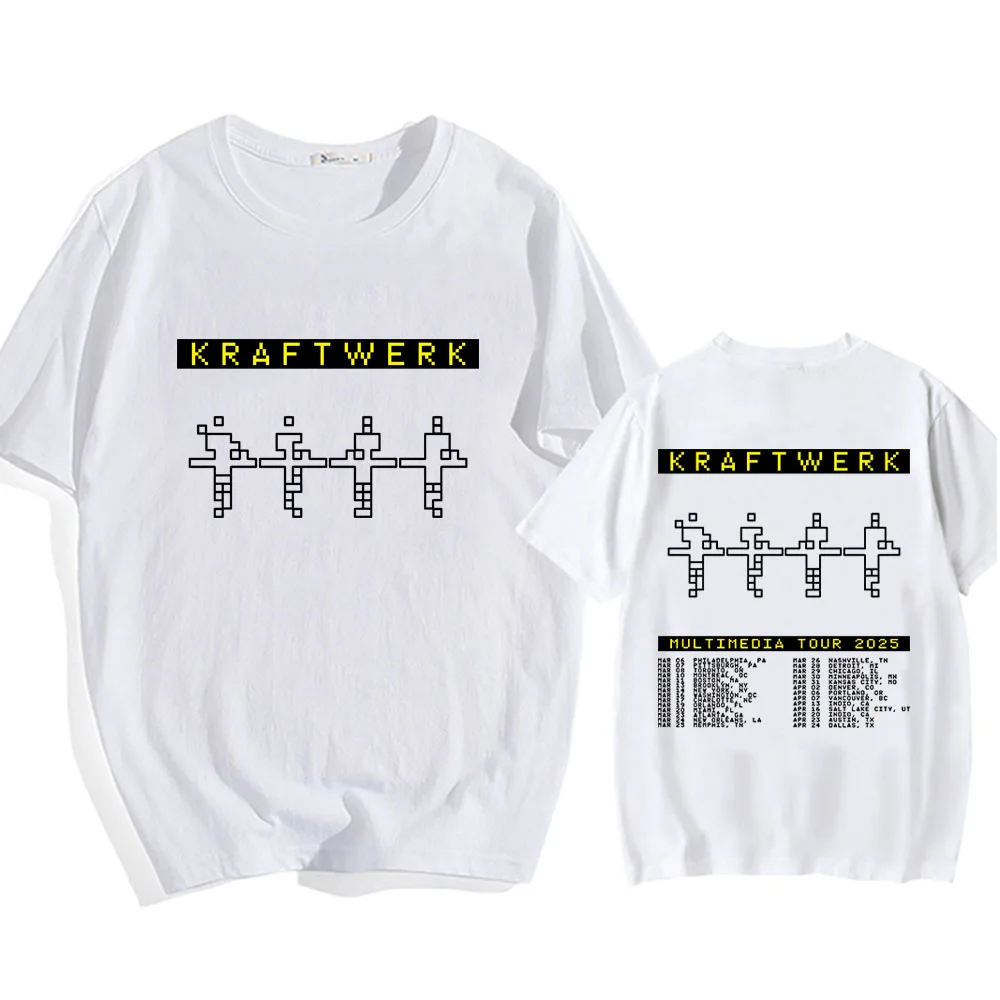 전자 밴드 KRAFTWERK 티셔츠 코튼 반팔 남성 티셔츠 여름 라운드 넥 힙합 탑 streetwear 유니섹스 코튼 셔츠