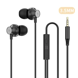High-Fidelity Wired In-Ear Earphones with 9D Surround and Deep Bass (3.5MM AUX Black)